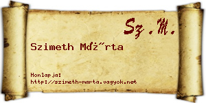 Szimeth Márta névjegykártya